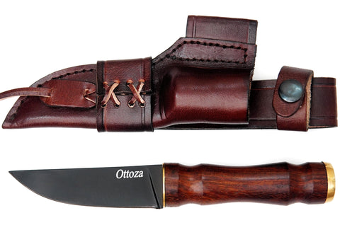 Ottoza Handmade 1095 Carbon Steel Puukko Knife & Wood Handle No:335