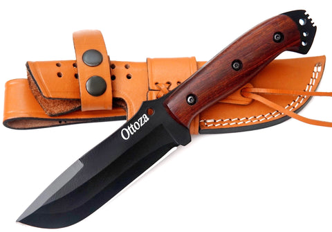 Ottoza Handmade 1095 Carbon Steel Hunting Knife & Wood Handle No:323