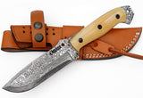 Ottoza Handmade Damascus Hunting Knife & Bone Handle No:325