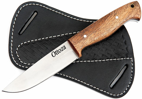 Ottoza 1095 High Carbon Steel Bushcraft Knife & Musket Wood Handle No:393