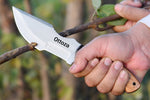 Ottoza Handmade D2 Steel Tracker Knife Olive Wood-Cow Horn Handle No:375