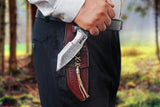 Ottoza Handmade Damascus Tracker Knife with Wood Handle No:219