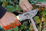 Ottoza Handmade Damascus Tracker Knife with Green Bone Handle No:196