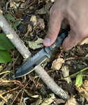 Ottoza Handmade Small Bushcraft / Hunting Knife & Black Werzalit Handle No:366