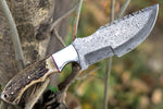 Ottoza Handmade Damascus Tracker Knife with Stag Horn Handle No:114