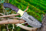 Ottoza Handmade Damascus Tracker Knife with Brown Bone Handle No:256