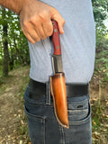 Ottoza Handmade Small Bushcraft / Hunting Knife & Padouk Wood Handle No:361