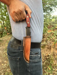 Ottoza Handmade Small Bushcraft / Hunting Knife & Padouk Wood Handle No:363