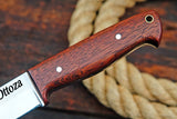 Ottoza 1095 High Carbon Steel Bushcraft Knife & Ballad Wood Handle No:404