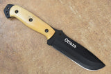 Ottoza Handmade 1095 Carbon Steel Hunting  Knife & Bone Handle No:354