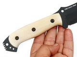 Ottoza Handmade 1095 Carbon Steel Hunting Knife & Bone Handle No:324
