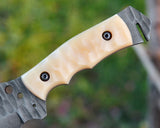 Ottoza Handmade 1095 Carbon Steel Hunting Knife & Bone Handle No:380
