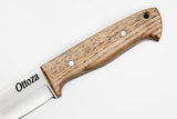 Ottoza 1095 High Carbon Steel Bushcraft Knife & Ash Wood Handle No:403