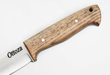 Ottoza 1095 High Carbon Steel Bushcraft Knife & Ash Wood Handle No:394