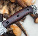 Ottoza Handmade Damascus Hunting Knife & Wood Handle No:326