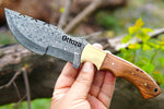 Ottoza Handmade Damascus Tracker Knife with Olive Wood Handle No:89