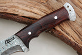 Ottoza Handmade Damascus Tracker Knife with Wood Handle No:219
