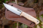 Ottoza 1095 High Carbon Steel Bushcraft Knife & Ash Wood Handle No:403