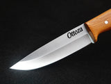 Ottoza 1095 High Carbon Steel Bushcraft Knife & Olive Wood Handle No:396