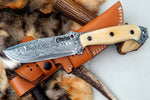 Ottoza Handmade Damascus Hunting Knife & Bone Handle No:325