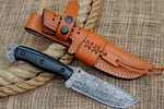 Ottoza Handmade Damascus Hunting Knife & Cow Horn Handle No:359