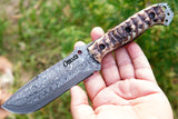 Ottoza Handmade Damascus Hunting Knife & Ram Horn Handle No:318