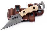 Ottoza Handmade 1095 Carbon Steel Hunting Knife & Micarta Handle No:386