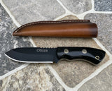 Ottoza Handmade Small Bushcraft / Hunting Knife & Black Werzalit Handle No:369