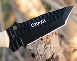 Ottoza Handmade 1095 Carbon Steel Hunting Knife & Bone Handle No:379
