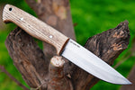 Ottoza 1095 High Carbon Steel Bushcraft Knife & Ash Wood Handle No:394