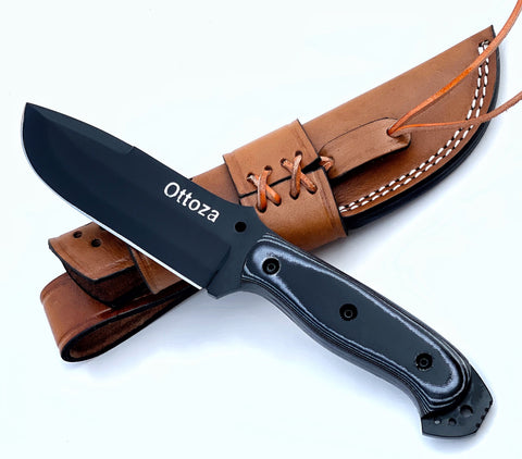 Ottoza Handmade 1095 Carbon Steel Hunting Knife & Micarta Handle No:322