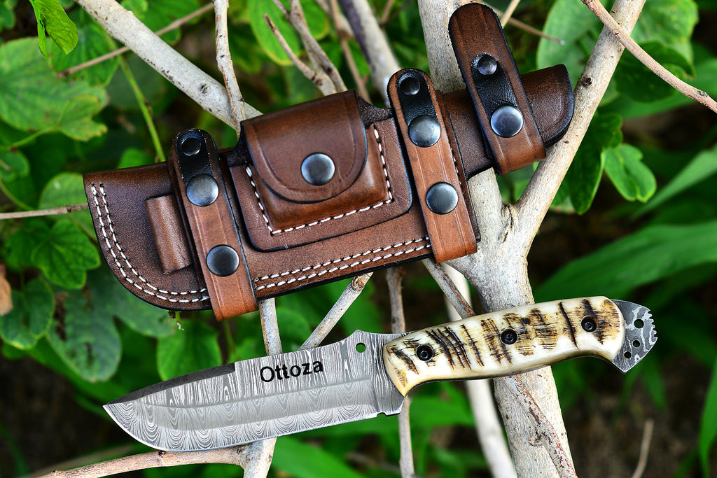Ottoza TOP GRAIN Leather Knife Sheaths for Fixed Blade Knives