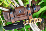 Ottoza Handmade 1095 Carbon Steel Hunting Knife & Ram Horn Handle No:353