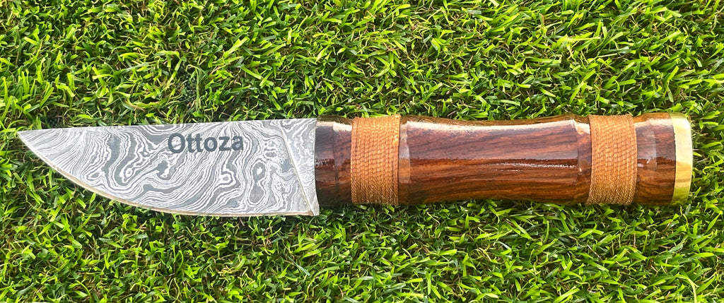 Traditional Handmade Finnish Knife Made Of Damascus Steel Stock